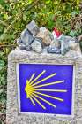 Spain-Galicia One of the many kilometer markers along the Camino de Santiago Art Print